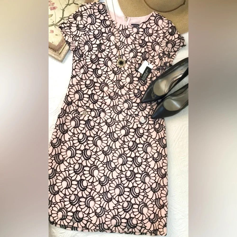 NWT Tommy Hilfiger Pink Floral Lace Sheath Dress